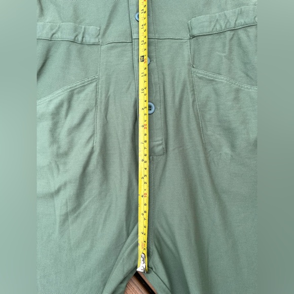 NWT Bobi Los Angeles short sleeve button front jogger jumpsuit, green, Small - Picture 11 of 11
